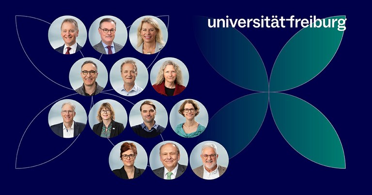 Die Sprecher*innen der Exzellenzclusterinitiativen ConTrans und Future Forests sowie der bestehenden Exzellenzcluster CIBSS und livMatS. Grafik: Universität Freiburg